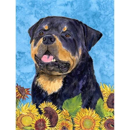 Carolines Treasures 28 x 40 In. Rottweiler Flag Canvas- House Size SS4158CHF